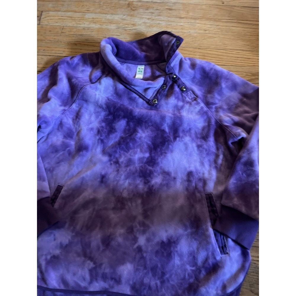 women's Green Tea fleece jacket size XS purple pull-on long sleeve polyester